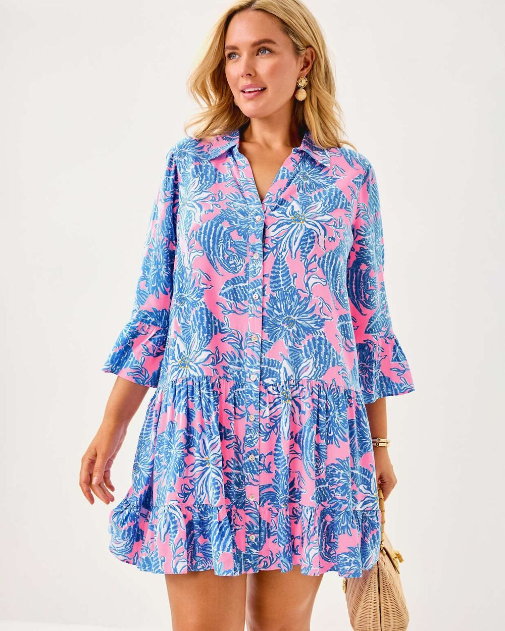 Lilly Pulitzer Diantha Tunic Dress sz 00 Conch Shell Pink Up Scale Resort NWT